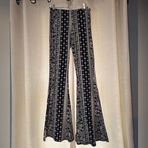 Elegant Black and White Patterned Women's Pants